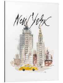 Magnettafel Aquarell New York Wolkenkratzer