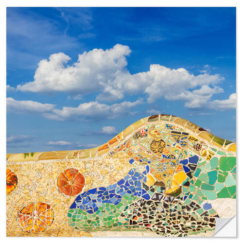 Sticker mural Mosaic in the Park Güell