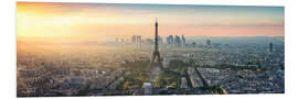 Cuadro de PVC Paris skyline panorama at sunset I