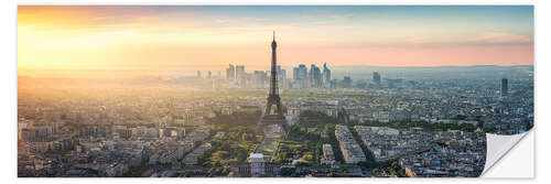 Vinilo para la pared Paris skyline panorama at sunset I