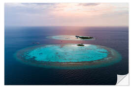 Sticker mural Islands at sunset in the Maldives