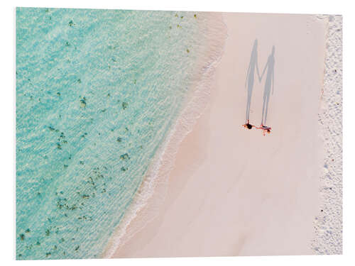 PVC print Romantic couple at the beach, Maldives