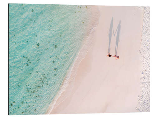 Quadro em plexi-alumínio Romantic couple at the beach, Maldives