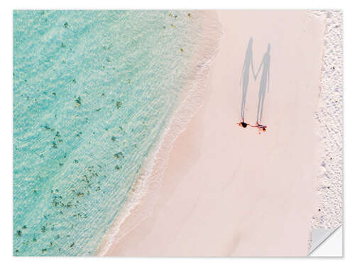 Naklejka na ścianę Romantic couple at the beach, Maldives