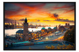 Gerahmter Kunstdruck Hamburg Skyline