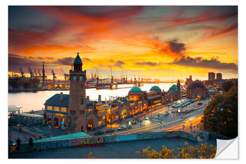 Naklejka na ścianę Hamburg Skyline