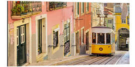 Aluminium print Yellow tram in Lisbon