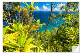 Sticker mural Kauai Hawaii Kalalau Trail