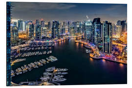 Alubild Dubai Marina am Abend