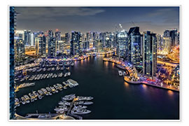 Wandbild  Dubai Marina am Abend - Dieter Meyrl