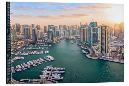 Aluminiumtavla Dubai Marina at Sunset