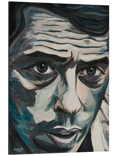 Tableau en aluminium Portrait de Jacques Brel