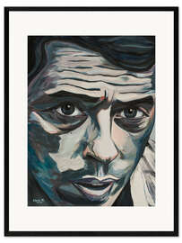 Gerahmter Kunstdruck Ne me Quitte Pas, Jacques Brel portrait