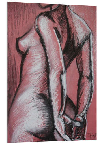 Foam board print Graceful Pink - Female Nude