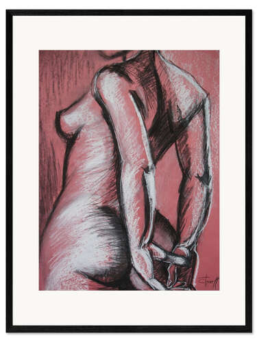 Gerahmter Kunstdruck Graceful Pink - Weiblicher Akt