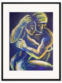 Gerahmter Kunstdruck Liebhaber - Nacht der Leidenschaft III