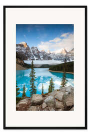 Gerahmter Kunstdruck Herbst am Moraine See, Kanada