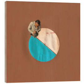 Wood print Blue Moon
