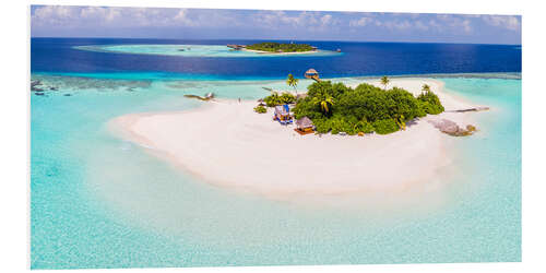 PVC print Aerial view of island in the Maldives