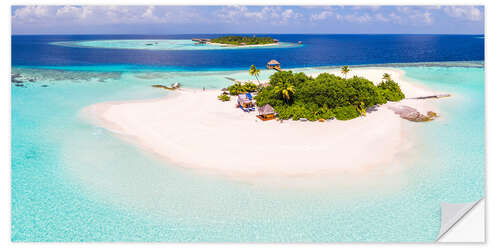 Selvklebende plakat Aerial view of island in the Maldives