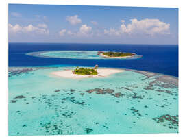 PVC print Aerial view of islands in the Maldives