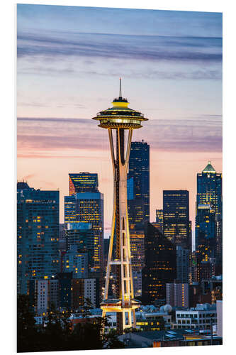 Foam board print Space Needle at sunrise, Seattle