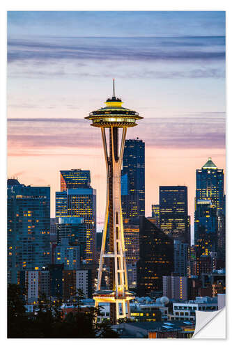 Autocolante decorativo Space Needle at sunrise, Seattle