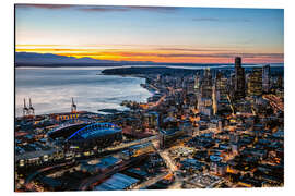 Magnettafel Seattle im Stadtzentrum gelegen und Hafen nachts, USA