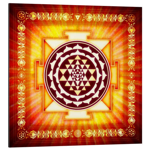 Tableau en aluminium Shri yantra, énergie de lumière