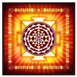 Gerahmter Kunstdruck Sri Yantra Energy Light