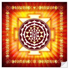 Selvklebende plakat Sri Yantra Energi og Lys