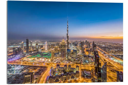 Tableau en plexi-alu Dubai City Sunset