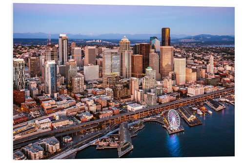 PVC print Aerial view of Seattle skyline, USA