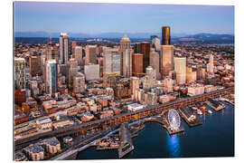 Tableau en plexi-alu Aerial view of Seattle skyline, USA