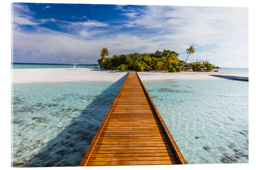 Quadro em acrílico Jetty to tropical island, Maldives