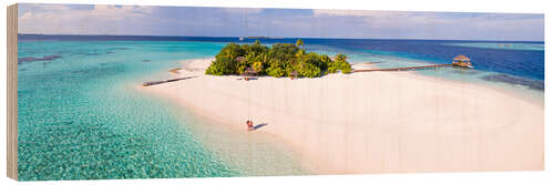 Hout print Dream island in the Maldives