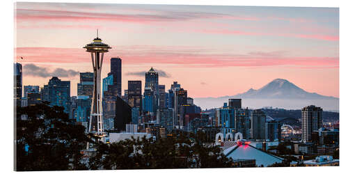 Acrylglasbild Seattle mit dem Mount Rainier, USA