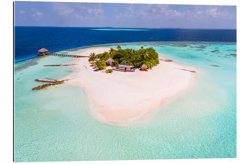 Gallery print Drone view of paradise island, Maldives