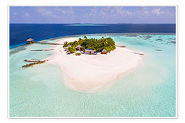 Poster  Drone view of paradise island, Maldives - Matteo Colombo