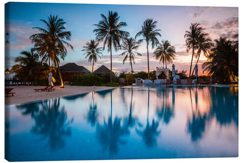 Quadro em tela Palm trees reflection, Maldives