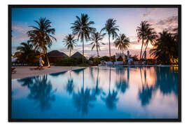 Gerahmter Kunstdruck Palmenreflexion, Maldives