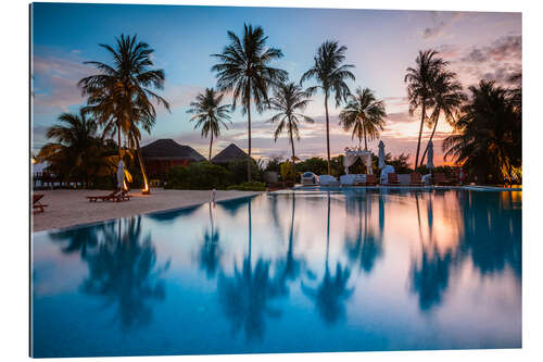 Gallery print Palm trees reflection, Maldives