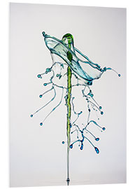 Foam board print Water drops Green fir-tree