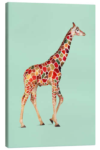 Tableau sur toile Girafe multicolore