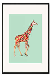 Gerahmter Kunstdruck Bunte Giraffe