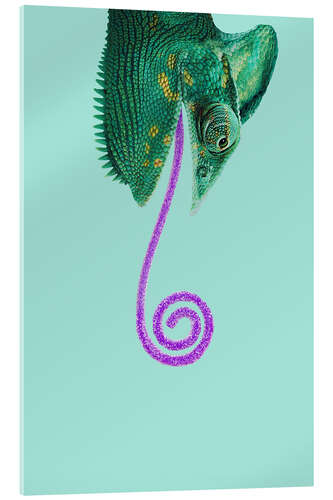 Tableau en verre acrylique Caméléon bonbon