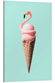 Magnettafel Flamingo-Eiswaffel