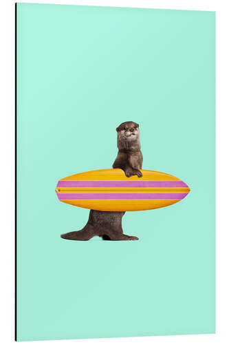 Aluminium print SURFING OTTER