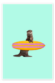Wandbild  Surfender Otter - Jonas Loose