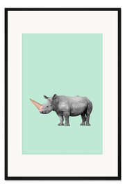 Gerahmter Kunstdruck Eis-Nashorn